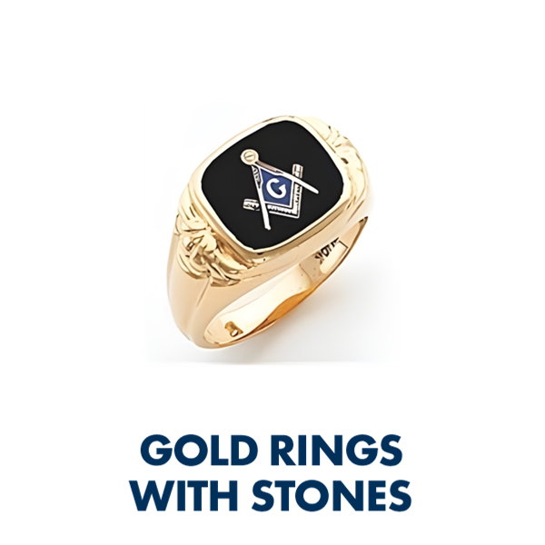 gold rings with stones icon